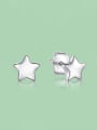 thumb 925 Sterling Silver Minimalist Five-Pointed Star Moon Stud Earring 2