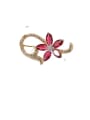 thumb Copper Cubic Zirconia Multi Color Flower Dainty Brooches 2