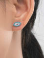 thumb 925 Sterling Silver Cubic Zirconia Evil Eye Cute Stud Earring 1