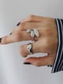 thumb S925 Sterling Silver geometric smooth simple opening ring 2