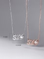 thumb 925 Sterling Silver Cubic Zirconia Number Minimalist Necklace 3
