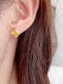 thumb Brass Cubic Zirconia Square Luxury Stud Earring 1