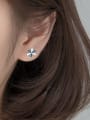 thumb 925 Sterling Silver Enamel Flower Minimalist Stud Earring 1