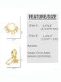 thumb Brass Cubic Zirconia Geometric Hip Hop Huggie Earring 2