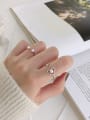 thumb 925 Sterling Silver   Imitation Pearl Round Minimalist Free Size Band Ring 2