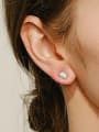 thumb 925 Sterling Silver Opal Rectangle Minimalist Stud Earring 1