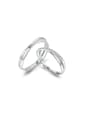 thumb 925 Sterling Silver Cubic Zirconia Irregular Dainty Couple Ring 0