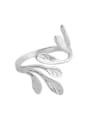 thumb 925 Sterling Silver Leaf Minimalist Band Ring 4