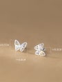 thumb 925 Sterling Silver Cubic Zirconia Butterfly Cute Stud Earring 3