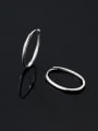 thumb 925 Sterling Silver Line Geometric Minimalist Hoop Earring 1