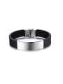 thumb Titanium Steel Geometric Hip Hop Wristband Bracelet 0