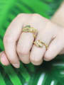 thumb Brass Cubic Zirconia Snake Vintage Band Ring 1