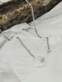 thumb Vintage  Sterling Silver With Antique Silver Plated Simplistic Hollow Geometric Necklaces 3