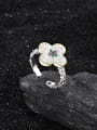 thumb 925 Sterling Silver Cubic Zirconia Clover Classic Band Ring 2