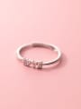 thumb 925 Sterling Silver Cubic Zirconia Letter Minimalist Band Ring 2