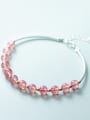 thumb 925 sterling silver Simple strawberry crystal  bracelet 1