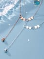 thumb 925 Sterling Silver Tassel Minimalist  Fashion Round Light Bead Y Chain  Necklace 2