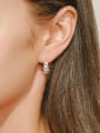 thumb 925 Sterling Silver Cubic Zirconia Dainty C Shaped Stud Earring 1