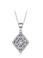 thumb 925 Sterling Silver Cubic Zirconia Geometric Vintage Necklace 0