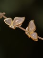 thumb 925 Sterling Silver Jade Butterfly Vintage Stud Earring 1