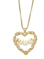 thumb Brass Cubic Zirconia Letter Vintage Heart Pendant  Necklace 0