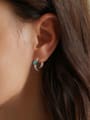 thumb 925 Sterling Silver Cubic Zirconia Geometric Trend Huggie Earring 1