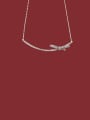 thumb 925 Sterling Silver Cubic Zirconia White Bowknot Minimalist Necklaces 2