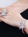thumb Brass Cubic Zirconia Luxury Butterfly  Ring and Bangle Set 3