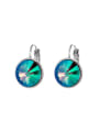 thumb Alloy Crystal Blue Round Dainty Drop Earring 0