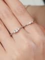 thumb 925 Sterling Silver Cubic Zirconia Round Minimalist Band Ring 1