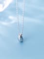 thumb 925 Sterling Silver Simple glossy water drop pendant Necklace 0