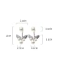 thumb S925 silver simple diamond V-shaped  Imitation Pearl  Earrings 2
