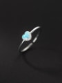 thumb 925 Sterling Silver Opal Heart Cute Band Ring 2