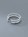 thumb 925 Sterling Silver Irregular Minimalist Stackable Ring 2