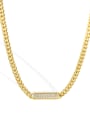 thumb Brass Cubic Zirconia Geometric Vintage  Hollow Chain Necklace 3