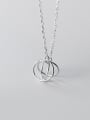 thumb 925 Sterling Silver Simple  multi-layer circle round Necklace 2