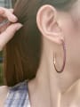 thumb Copper Cubic Zirconia Geometric Minimalist Hoop Earring 0