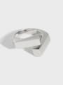 thumb 925 Sterling Silver Smooth Irregular Geometric Minimalist Band Ring 3