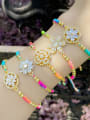 thumb Brass Cubic Zirconia Multi Color Weave Vintage Handmade Weave Bracelet 0