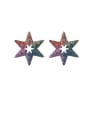 thumb Brass Cubic Zirconia Star Dainty Cluster Earring 0