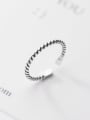 thumb 925 Sterling Silver Irregular Vintage  Retro twisted rope Band Ring 2