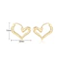 thumb Copper  Smooth  Hollow Heart Minimalist Stud Earring 2