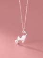 thumb 925 Sterling Silver Cubic Zirconia Cat Minimalist Necklace 0