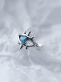 thumb 925 Sterling Silver Turquoise Evil Eye Vintage Band Ring 2