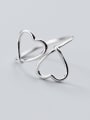 thumb 925 Sterling Silver Hollow Heart Minimalist Free Size Ring 1