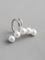 thumb S925 sterling silver simple geometric Beaded earless clip 3