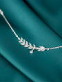 thumb 925 Sterling Silver Cubic Zirconia  Leaf Dainty Pendant Necklace 2