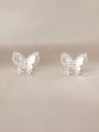 thumb 925 Sterling Silver Butterfly Minimalist Stud Earring 1