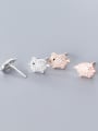thumb 925 Sterling Silver Cubic Zirconia  Pig Classic Stud Earring 3
