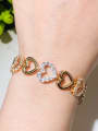 thumb Copper Cubic Zirconia Heart Dainty Bracelet 3
